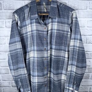 KUHL Soft Button Front Flannel Plaid Shirt Womens L